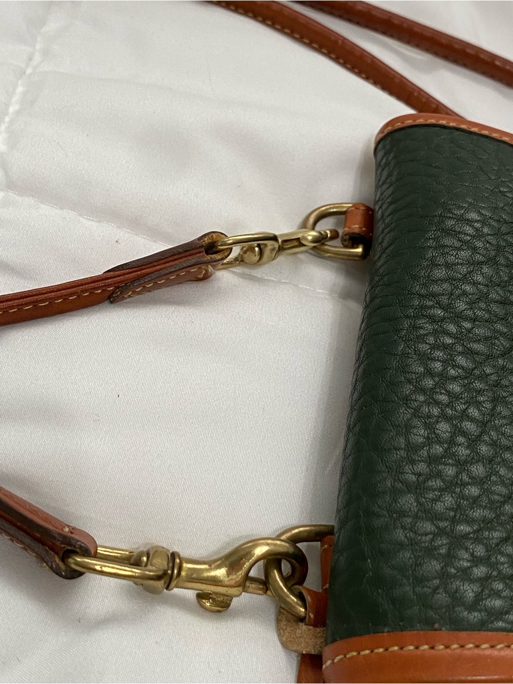 Vintage Dooney & Bourke Green Belt Bag Mini Calvary AWL - Picture 9 of 14
